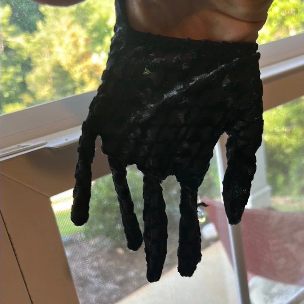 SKIMS Black Mesh Jumpsuit with keyhole back, built in gloves - Picture 5 of 15